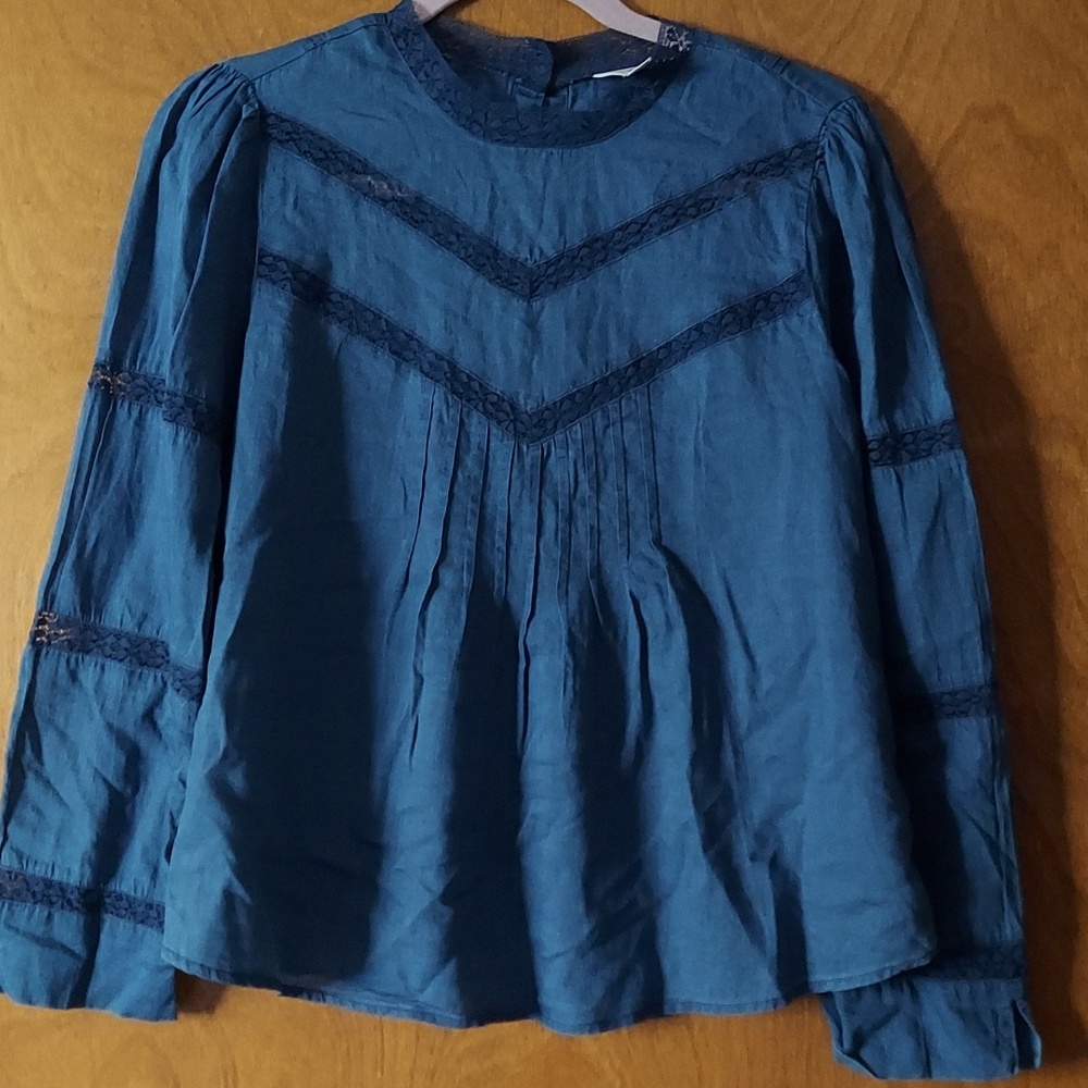 Indigo Lace Top